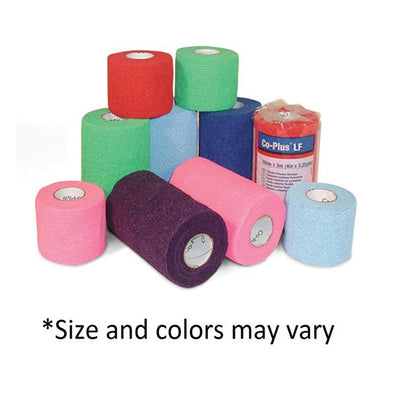 Bandage Co-Plus Elastic 4"x5yd LF Cohesive Colorpack 18/Ca - Surgical Supplies NY
